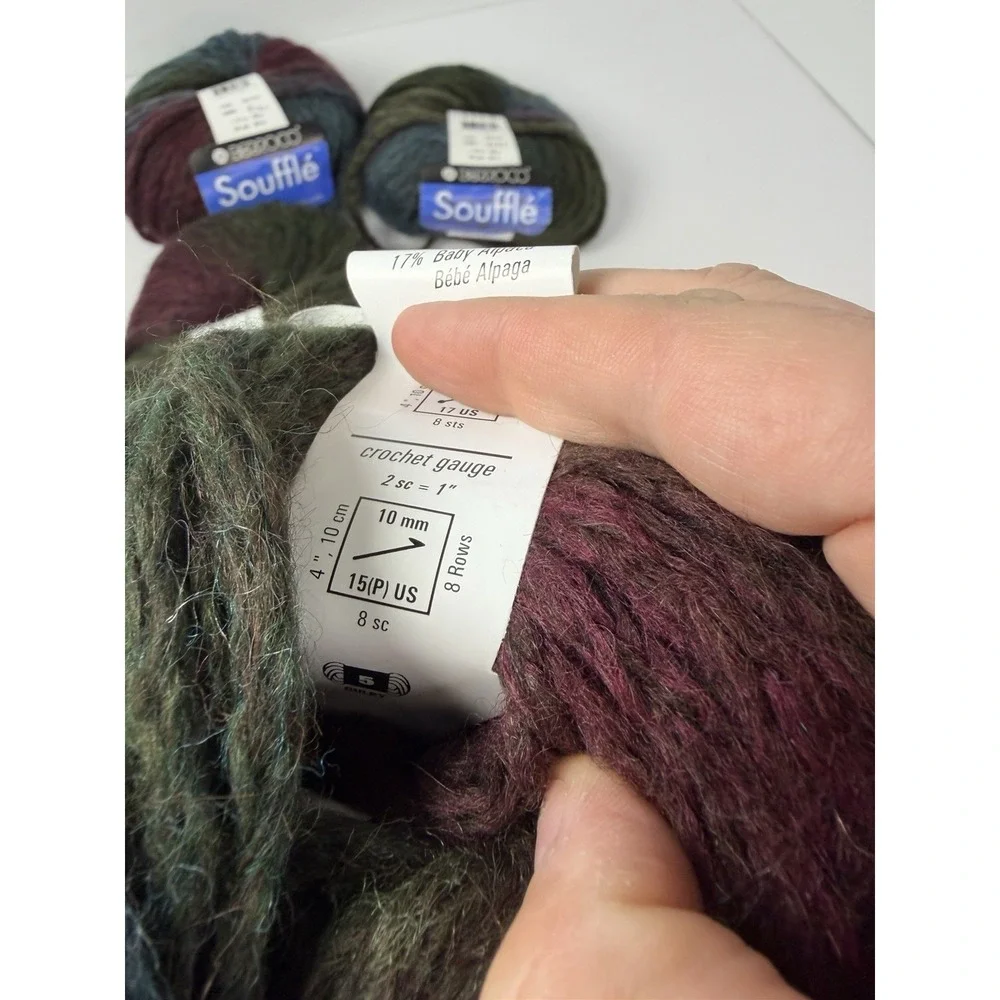 Berroco Souffle Yarn Wool Bulky Lot of 4 50g‎ Each Wool Acrylic Baby Alpaca